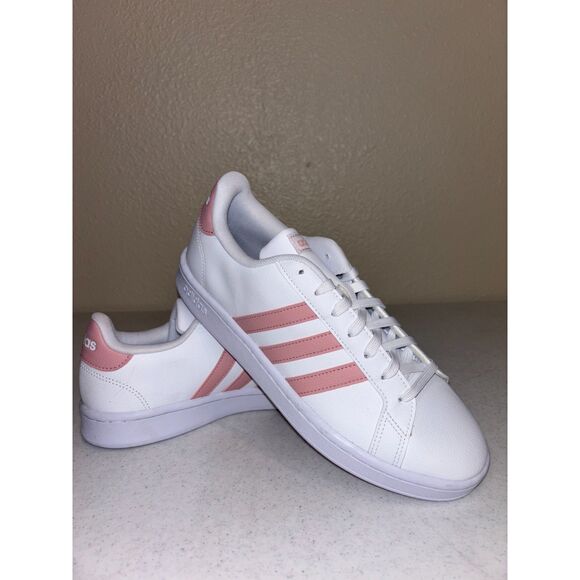 Adidas Grand Court Women’s Sneaker White Wonder Mauve Pink Size 10 – New w/ Tags - Picture 3 of 6
